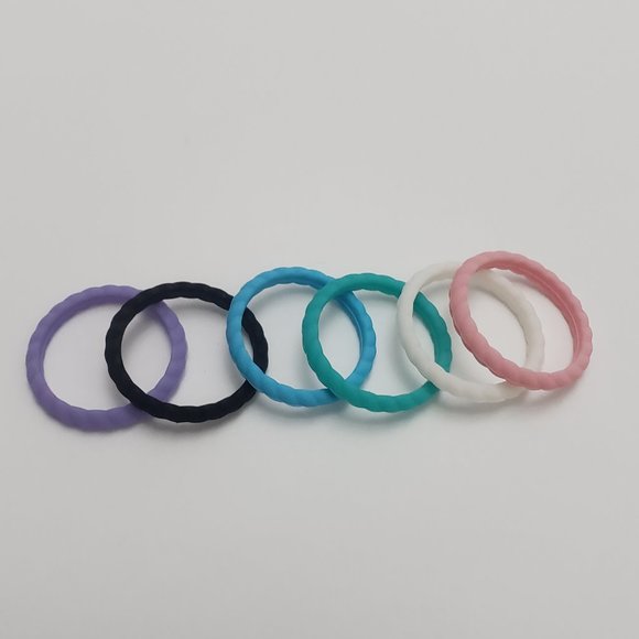 New Silicone Wedding Ring, Band, Rope/Twist - Women's 7 - Picture 3 of 3